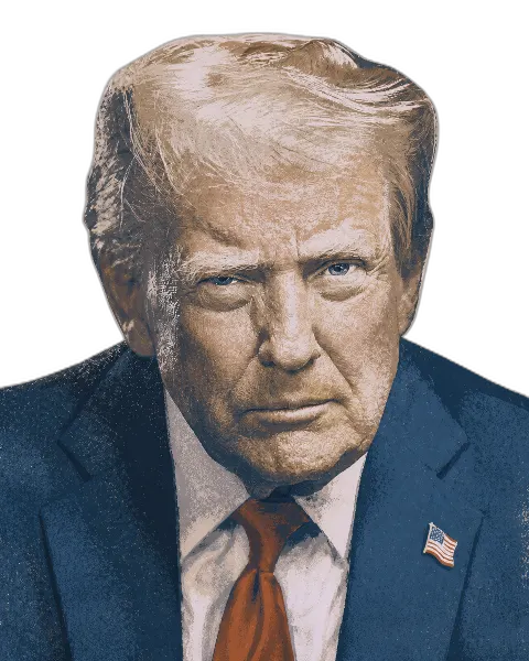 Illustrated portrait of Donald J. Trump