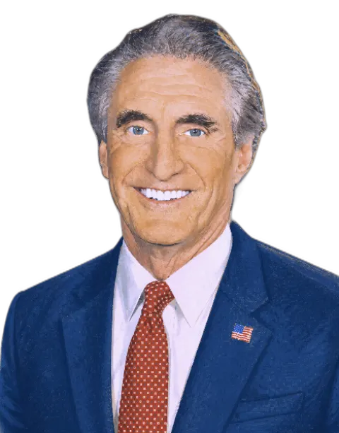 Illustrated portrait of Douglas J. Burgum