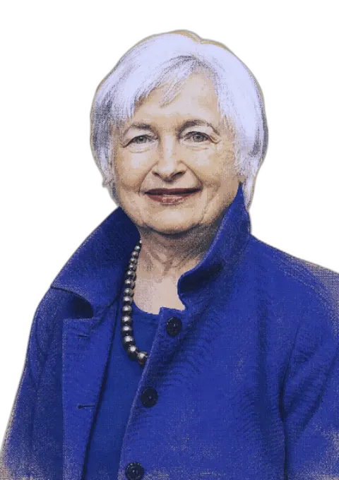 Illustrated portrait of Janet L. Yellen