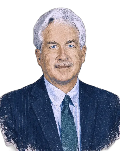 Illustrated portrait of William J. Burns